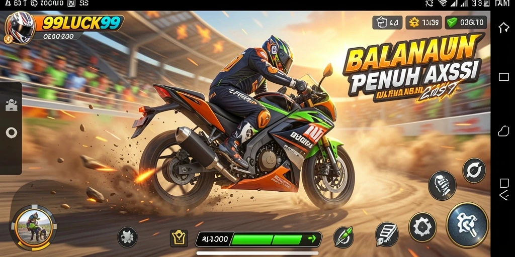 Gameplay mendebarkan dalam balapan motor 99LUCK99.