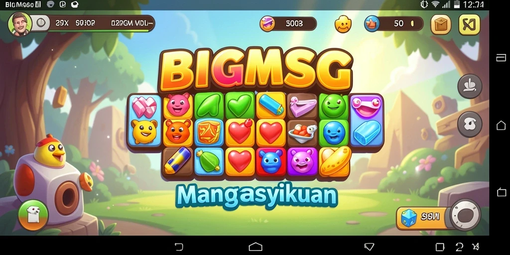 Tampilan gameplay seru dalam game Match-3 BIGMSG.