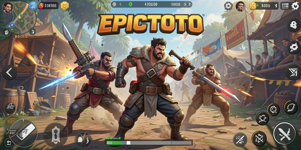 Tangkapan layar EPICTOTO menampilkan aksi seru di arena Battle Royale.