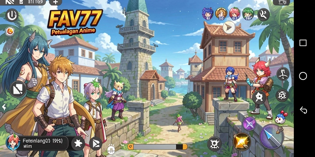 Screenshot gameplay FAV77 dengan karakter Anime yang dinamis.