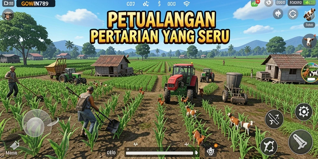 Screenshot gameplay GOWIN789 menampilkan petualangan bertani yang seru.