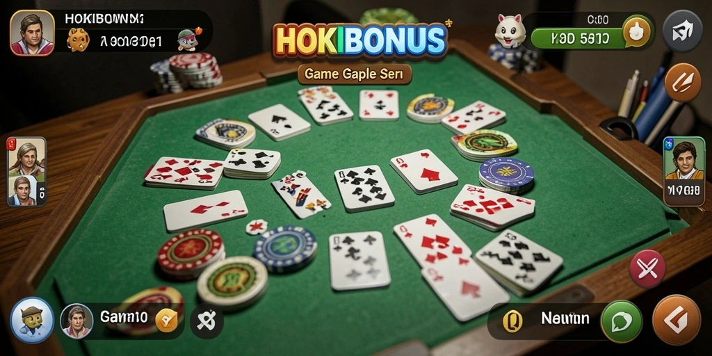 Gameplay seru HOKIBONUS dalam permainan Gaple yang menyenangkan.
