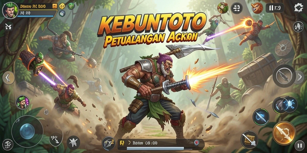 Tampilan gameplay mendebarkan KEBUNTOTO saat karakter bergerak cepat.
