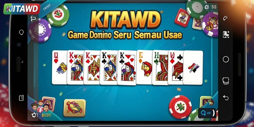 Screenshot gameplay menunjukkan keseruan permainan domino di KITAWD.