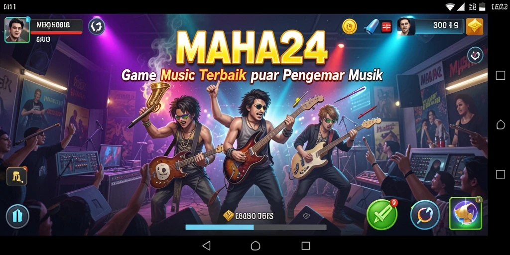 Tampilan utama gameplay MAHA24 yang menampilkan tantangan musik interaktif.