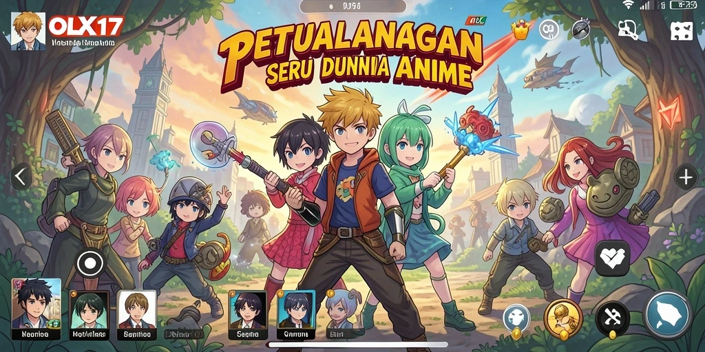 Tampilan gameplay OLX17 yang penuh warna dan dinamis.