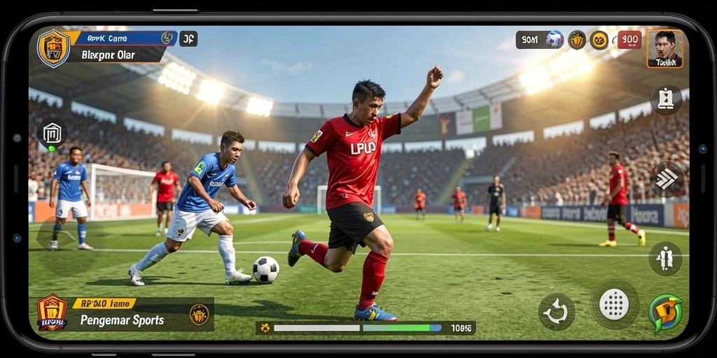 Tampilan gameplay RPOK menunjukkan pertandingan olahraga yang mendebarkan.