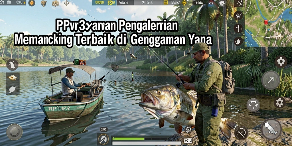 Tangkapan layar gameplay RPVIP3 yang menampilkan aksi memancing yang mendebarkan.