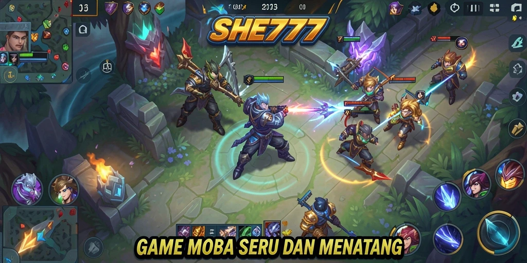 Tampilan gameplay <strong>SHE777</strong> dengan pertempuran tim yang seru dan strategis.