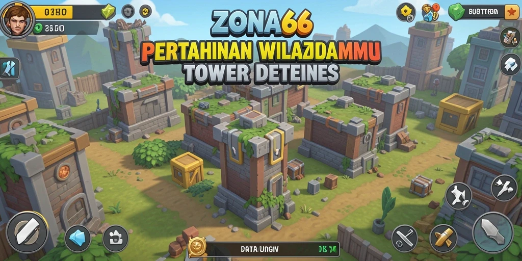 Gameplay menarik di ZONA66 dengan menara pertahanan yang strategis.